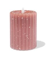 HEMA Led stompkaars ⌀7.5x10cm ribbel spikkel bruin (bruin)