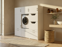 Kast WASHING 1 machine met kast voor wasgoed en kast LARGE wit