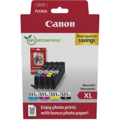 Canon 6443B008 inktcartridge 4 stuk(s) Origineel Hoog (XL) rendement Zwart, Cyaan, Magenta, Geel