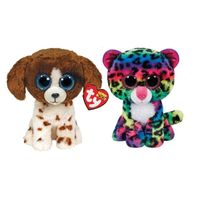 Ty - Knuffel - Beanie Boo's - Muddles Dog & Dotty Leopard