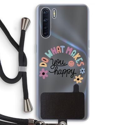 Happy days: Oppo A91 Transparant Hoesje met koord