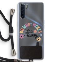 Happy days: Oppo A91 Transparant Hoesje met koord