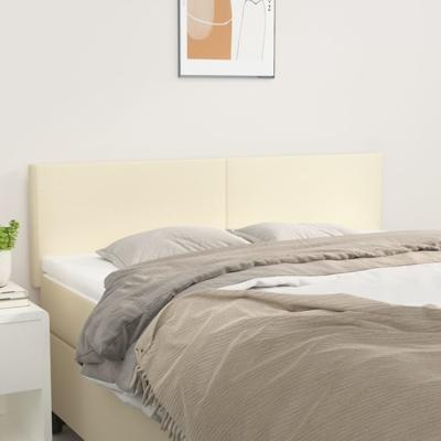 Hoofdborden 2 st 72x5x78/88 cm kunstleer crmekleurig