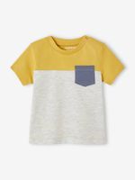Baby colorblock T-shirt met korte mouwen geel - thumbnail