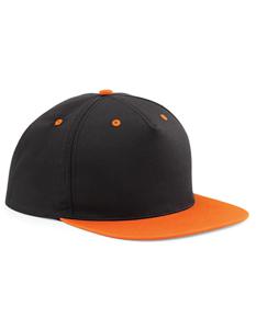 Beechfield CB610c 5 Panel Contrast Snapback - Black/Orange - One Size