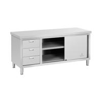 RVS werkkast - ECO - 180 x 70 cm - 600 kg - 3 laden - Royal Catering