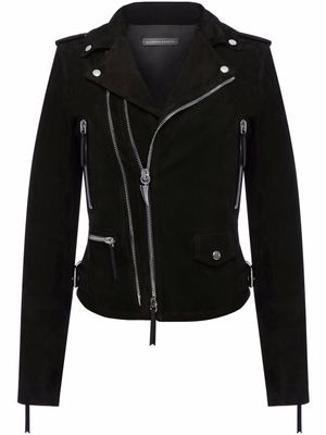 Giuseppe Zanotti veste de moto Amelia en daim - Noir Giuseppe Zanotti veste de moto Amelia en daim - Noir