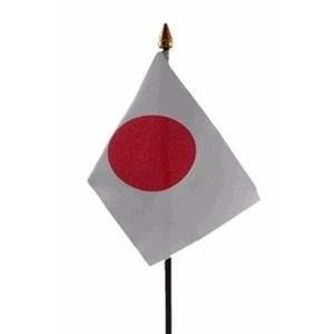 Japan - mini vlaggetje van 10 x 15 cm op stokje - Landen vlag - H27 cm