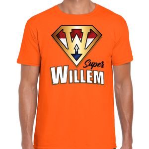 Super Willem t-shirt oranje voor heren - Koningsdag shirts
