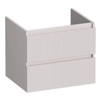 Brauer Joy Wavy - Onderkast - 60 cm - met 2 Softclose Lades Greeploos en 1 Sifon Uitsparing - Mat Zand