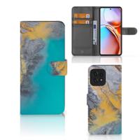 Motorola Edge 40 Pro | Bookcase | Marble Blue Gold
