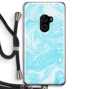 Waterverf blauw: Xiaomi Mi Mix 2 Transparant Hoesje met koord