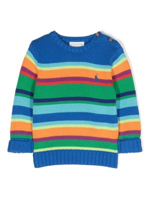 POLO RALPH LAUREN KIDS pull Polo Pony à rayures - Bleu