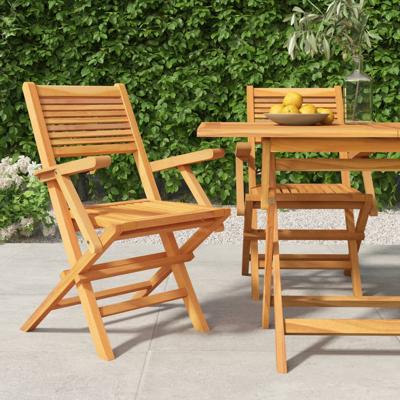 Tuinstoelen inklapbaar 2 st 55x62x90 cm massief teakhout