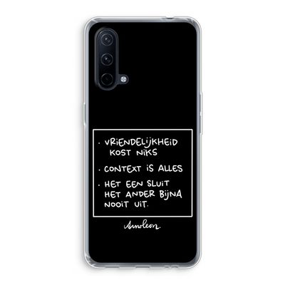 Mijn Motto's: OnePlus Nord CE 5G Transparant Hoesje
