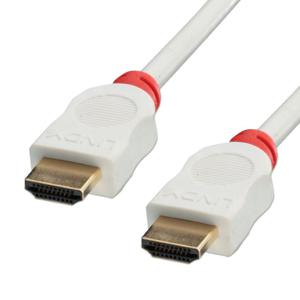 LINDY 41410 HDMI-kabel HDMI Aansluitkabel HDMI-A-stekker, HDMI-A-stekker 0.50 m Wit 4K UHD, Rond, UL gecertificeerd, Afgeschermd (dubbel), Stugge binnenader