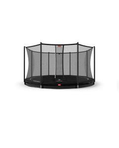 BERG Trampoline Favorit met Veiligheidsnet - Safetynet Comfort - InGround - 380 cm - Limited Black Edition - Zwart