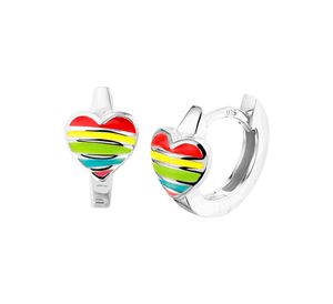 TFT Klapoorringen Hart Zilver Gerhodineerd Glanzend