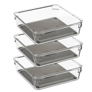 Keuken lade organizer bakje - Set van 6x stuks - 1-vaks - Tidy Smart serie - kunststof - 16 x 16 x 4