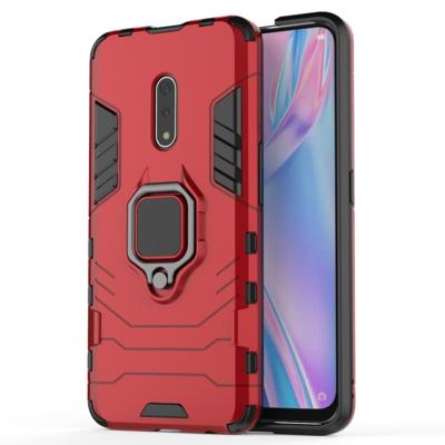PC + TPU schokbestendige beschermende case voor OPPO K3/Realme X met magnetische ring houder (rood)