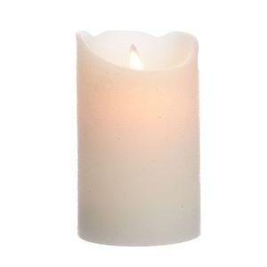 Creme witte nep kaars met led-licht 12 cm   -