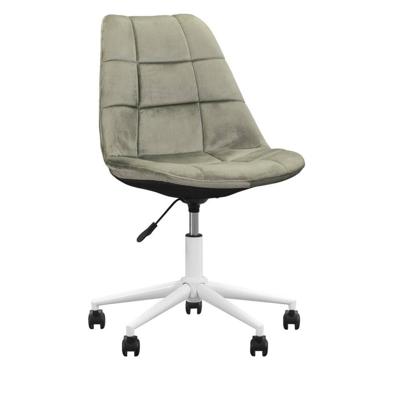 1+1 Gratis Leen Bakker - Bureaustoel Senja - Geblokt - Wit Metaal - Velvet - Groen - 65x65x87.5 Cm