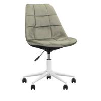 1+1 Gratis Leen Bakker - Bureaustoel Senja - Geblokt - Wit Metaal - Velvet - Groen - 65x65x87.5 Cm