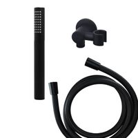 Wiesbaden Caral handdoucheset inbouw met staafhanddouche en wandhouder inclusief doucheslang rond 1/2 mat zwart sw110885/sw110891/sw158727/