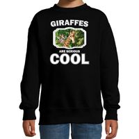 Sweater giraffes are serious cool zwart kinderen - giraffen/ giraffe trui - thumbnail