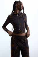 Shirt met oosterse rits - BROWN - XL