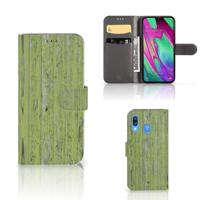 Samsung Galaxy A40 | Book Style Case | Green Wood