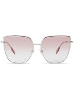 Burberry lunettes de soleil à monture papillon oversize - Argent - thumbnail