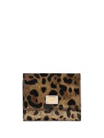 Dolce & Gabbana portefeuille en cuir à imprimé léopard - Marron