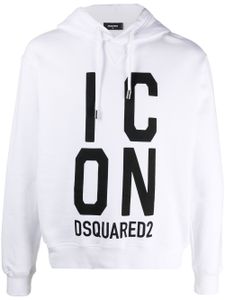 DSQUARED2 hoodie en coton à imprimé Icon - Blanc