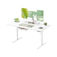 In hoogte verstelbaar bureau met lade en usb poort, wolkenwit / 140 x 70 cm