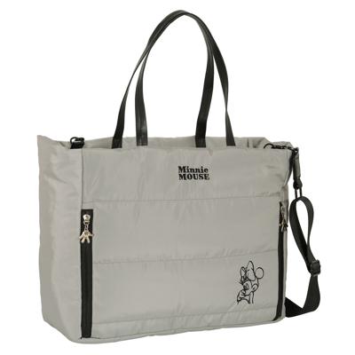 Handtas Minnie Mouse Teen Sand Gestoffeerd Grijs 40 x 31 x 17 cm