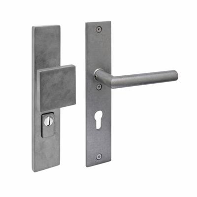Intersteel SKG3 veiligheidsbeslag voordeur rechthoek 250x50mm greep/kruk Jura PC72 kerntrekbeveiliging - PVD RVS getrommeld