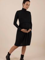Trui-jurk voor zwangere vrouwen van fijn tricot Fanette Ls ENVIE DE FRAISE zwart