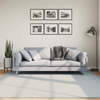 VidaXL Vloerkleed huarte laagpolig zacht wasbaar 200x200 cm blauw
