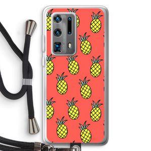 Ananas: Huawei P40 Pro Plus Transparant Hoesje met koord