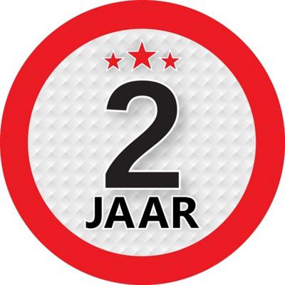 2 jaar leeftijd sticker - rond - Dia 9 cm - 2 jaar verjaardag - jubileum - leeftijd versiering