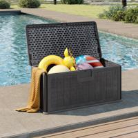 Tuinbox 378 L Kussenbox Waterdicht voor Tuin met Slotbare Deksel Opbergbox voor Kussens Grijs