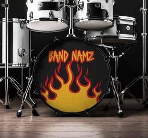 Vlammen basdrumvel Stickers laten maken