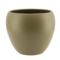 DK Design Bloempot/plantenpot - Vinci - olijfgroen mat - binnen - D19 x H22 cm