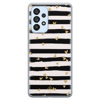 Samsung Galaxy A33 siliconen hoesje - Hart streepjes Samsung Galaxy A33 siliconen hoesje - Hart streepjes
