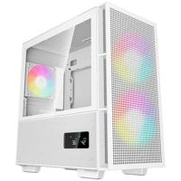 DeepCool ch360 digital mini tower behuizing (wit | 1x usb-a | 1x usb-c | rgb | tempered glass)