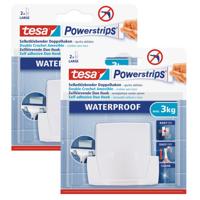Tesa Powerstrips duohaak - 2x - waterproof - Verwijderbare haken - Opplak haken