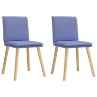 Eetkamerstoelen 2 st stof jeansblauw