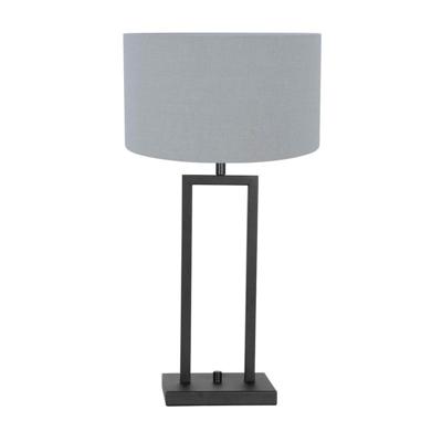 Steinhauer TafellampStang zwart met kap lichtblauw - 3946ZW