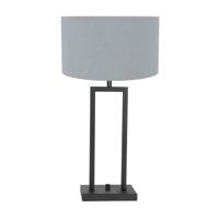 Steinhauer TafellampStang zwart met kap lichtblauw - 3946ZW